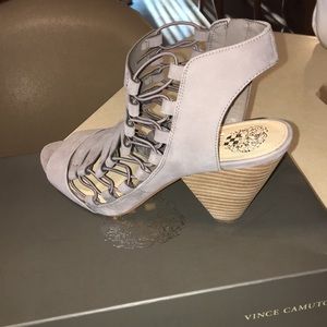 New grey nubuck heels